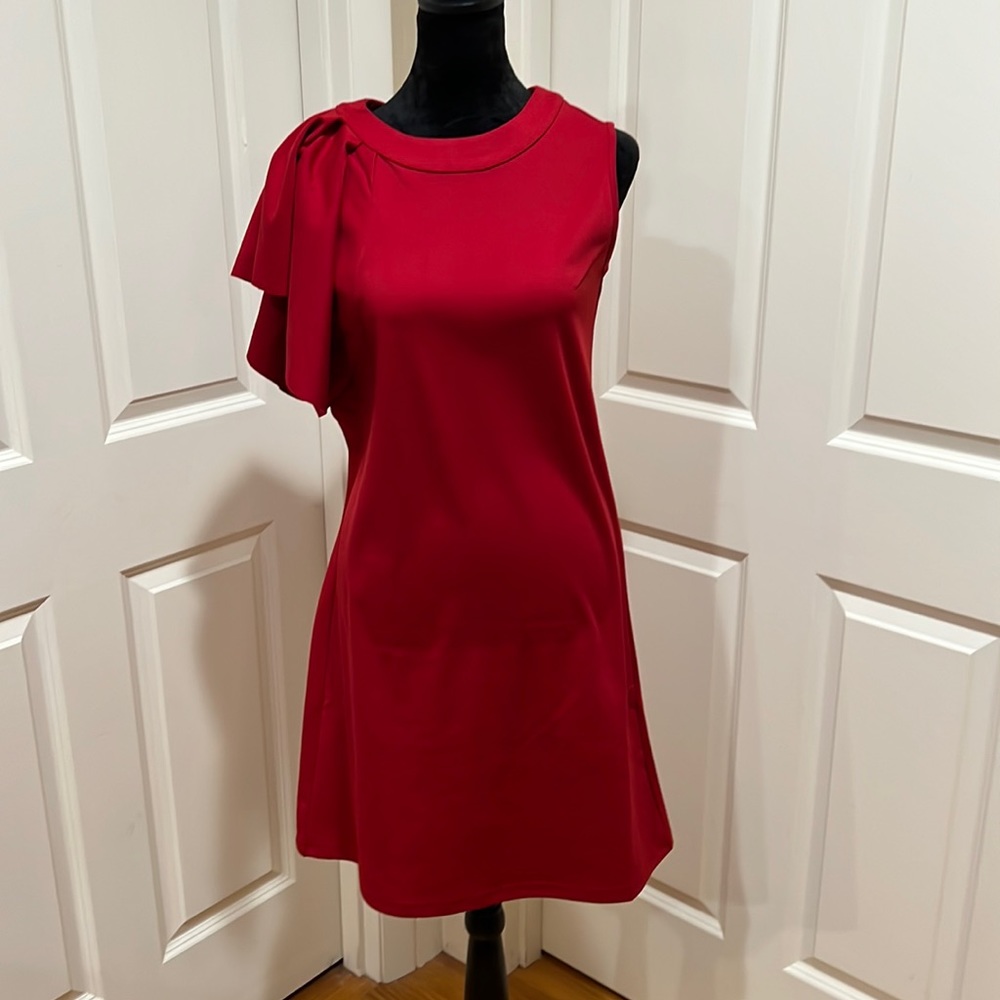 Woman’s, size small, red, one shoulder dress by Vera Fishbaugh. NWT.